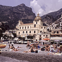 Buy canvas prints of Positano Beach Italy Amalfi Coast by Sonny Ryse