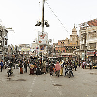 Buy canvas prints of Varanasi street scene india with cows 2 by Sonny Ryse