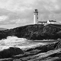 Buy canvas prints of Fanad Lighthouse Ireland Wild Atlantic Way black and white by Sonny Ryse
