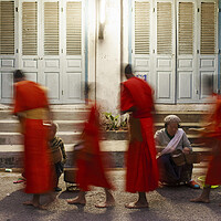 Buy canvas prints of Luang Prabang Buddhist Monks Alms Giving Ceremony Laos 3 by Sonny Ryse
