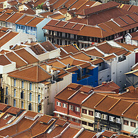 Buy canvas prints of Chinatown Shophouse roofs Singapore by Sonny Ryse