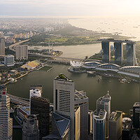 Buy canvas prints of Singapore aerial cityscape sunrise by Sonny Ryse