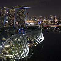 Buy canvas prints of Singapore Gardens by the bay at night by Sonny Ryse