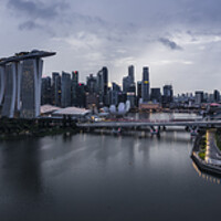 Buy canvas prints of Stormy singapore Skyline super wide by Sonny Ryse