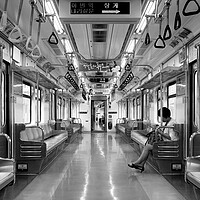 Buy canvas prints of Seoul metro black and white by Sonny Ryse