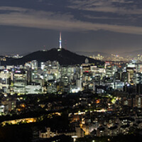 Buy canvas prints of Seoud Cityscape at night south korea by Sonny Ryse