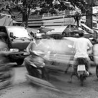 Buy canvas prints of Ho Chi Minh City Street black and white by Sonny Ryse