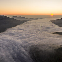 Buy canvas prints of Snowdonia Wales sunrise cloud inversion by Sonny Ryse
