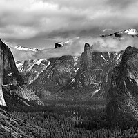 Buy canvas prints of Tunnel View Yosemite National Park Black and White by Sonny Ryse