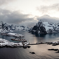 Buy canvas prints of Hamnøy Moskenes fishing village Reina Vestfjorden Lofoten Islan by Sonny Ryse