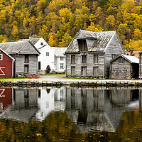 Buy canvas prints of Laerdal Old Town Norway by Sonny Ryse