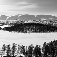 Buy canvas prints of Norwegian alpine forest and frozen lake Majavatnet Norway winter by Sonny Ryse