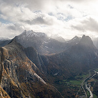 Buy canvas prints of Romsdalen valley Andalsnes Trollveggen Aerial Norway by Sonny Ryse