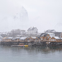 Buy canvas prints of Sakrisoy Fishing Village Lofoten Islands by Sonny Ryse