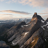 Buy canvas prints of Stetinden Stádda obelisk mountain Narvik norway aerial by Sonny Ryse