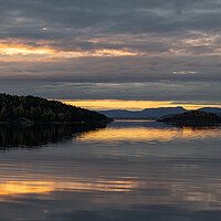 Buy canvas prints of Trondheim Fjord sunset Norway by Sonny Ryse