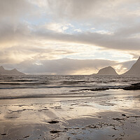 Buy canvas prints of Haukland and vic beach Vestvagoya Lofoten Islands by Sonny Ryse
