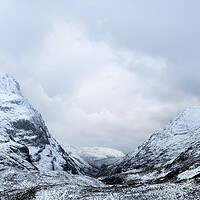 Buy canvas prints of Glen Coe Glencoe Valley and Three sisters mountains in Winter Sc by Sonny Ryse