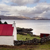 Buy canvas prints of Loch Torridon Red Roof Cottage scottish highlands by Sonny Ryse