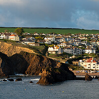 Buy canvas prints of Hope Cove village bay south devon coast panorama by Sonny Ryse