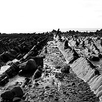 Buy canvas prints of Welcombe Mouth beach North Devon South West Coast Path black and white 3 by Sonny Ryse