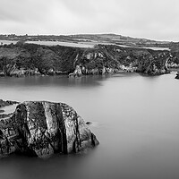 Buy canvas prints of Fishguard Coast Pembrokeshire Wales Black and white by Sonny Ryse