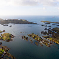 Buy canvas prints of Benbecula Island Uist Lochs aerial Outer Hebrides by Sonny Ryse
