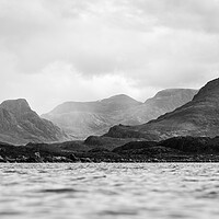 Buy canvas prints of Scottish Loch and Mountains black and white by Sonny Ryse