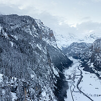 Buy canvas prints of Lauterbrunnen Valley in Winter Switzerland by Sonny Ryse