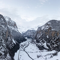 Buy canvas prints of Lauterbrunnen Valley in Winter Switzerland by Sonny Ryse