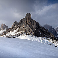 Buy canvas prints of Monte Nuvolau Ra Gusela Mountain Passo Giau in winter snow 4 by Sonny Ryse