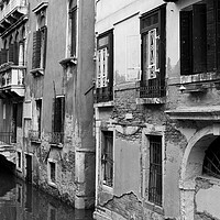 Buy canvas prints of Venezia Venice Canal Italy Black and white by Sonny Ryse