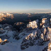 Buy canvas prints of Cadini di Misurina mountains aerial Dolomiti Italy by Sonny Ryse