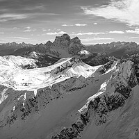 Buy canvas prints of Forcella Giau Passo Giao Italian Dolomites Black and white by Sonny Ryse