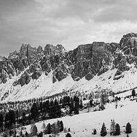 Buy canvas prints of Lastoni di Formin Dolomia Passo Giau Italian Dolomites Black and white by Sonny Ryse