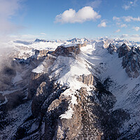 Buy canvas prints of Val-Gardena-Italian Dolomites Aerial by Sonny Ryse
