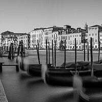 Buy canvas prints of Venezia Venice Grand Canal Gondolas Italy Black and white by Sonny Ryse