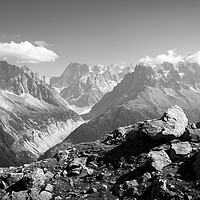 Buy canvas prints of Chamonix Month Blanc Alps France Black and white by Sonny Ryse