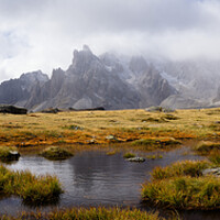 Buy canvas prints of Massif des Cerces Highlands Ponds French Alps by Sonny Ryse