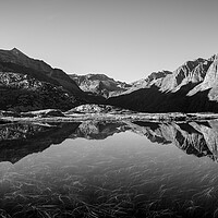 Buy canvas prints of Mont Cenis Lac French Alps Black and white by Sonny Ryse