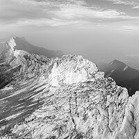 Buy canvas prints of Vercors Massif mountain range French Prealps Black and white by Sonny Ryse