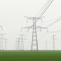Buy canvas prints of Electricity Pylons France by Sonny Ryse