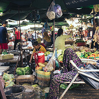 Buy canvas prints of Cambodia street market siem reap by Sonny Ryse