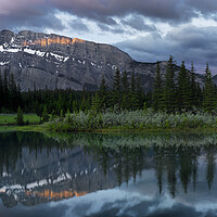Buy canvas prints of Cascade Montain and Ponds Banff national park rockies by Sonny Ryse