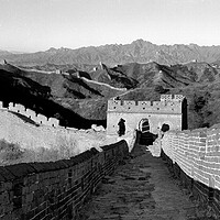 Buy canvas prints of Jinshanling Great Wall of China Black and White by Sonny Ryse