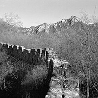 Buy canvas prints of Mutianyu Great wall of China Black and white by Sonny Ryse