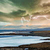 Buy canvas prints of Lightning Storm over Husavik, Iceland by Wall Art by Craig Cusins