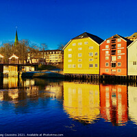 Buy canvas prints of Canal buildings in Norway by Wall Art by Craig Cusins