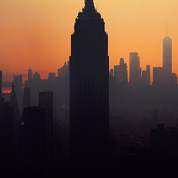Buy canvas prints of Hazy evening overlooking the Empire State Building by Dan Beegan