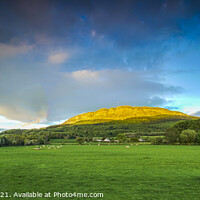 Buy canvas prints of Pano sunset on Benevenagh mountain by kenneth Dougherty